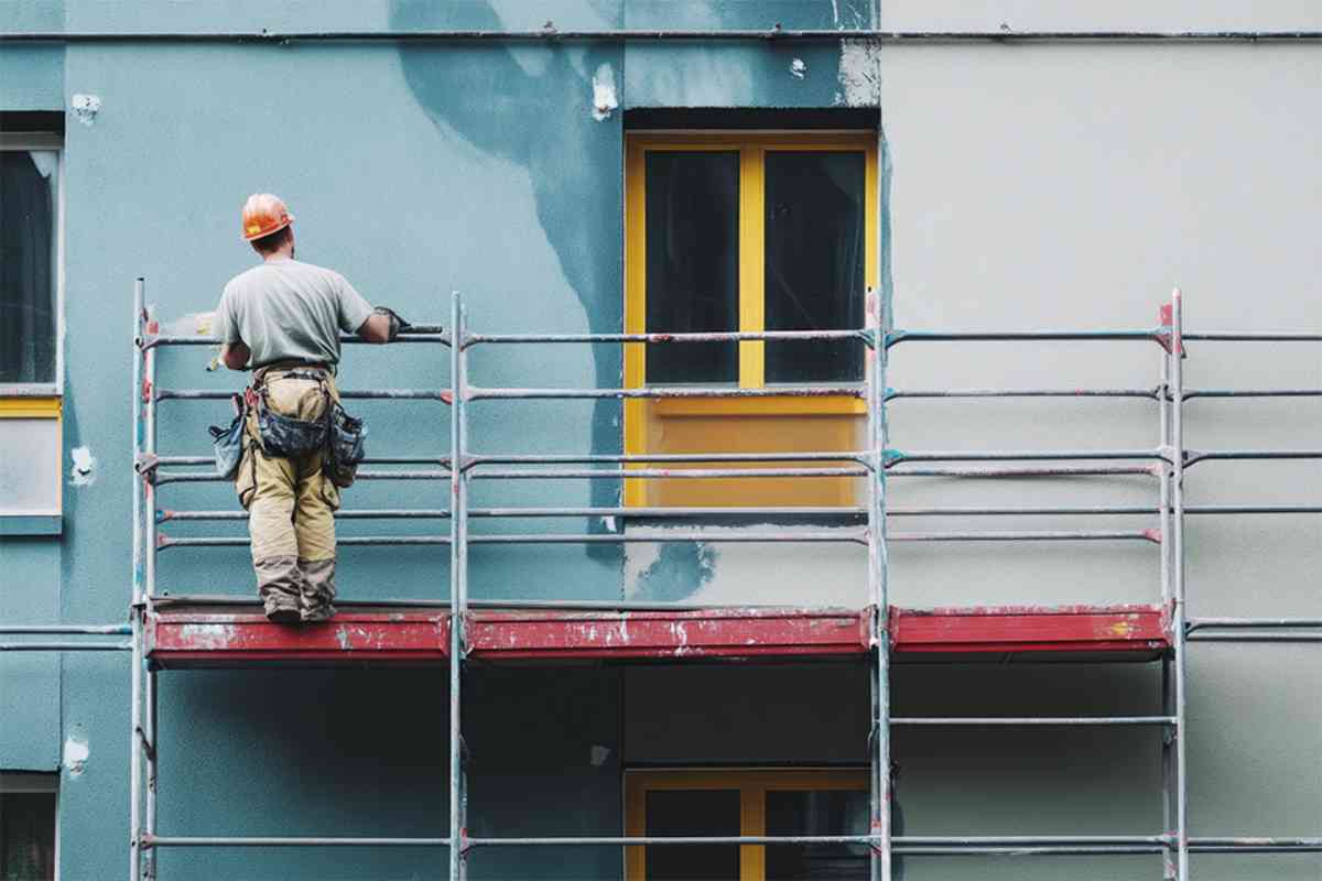 © vasyan_23 - stock.adobe.com Baugerüst an Hauswand